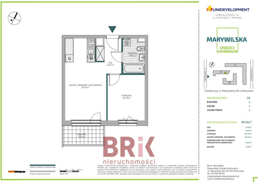 Warszawa, Białołęka, Marywilska, 40,55 m2 na sprzedaż, w pełni wykończone