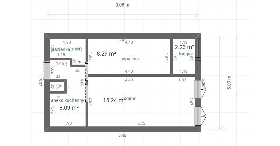 Warszawa, Śródmieście, Bagno, 2 Pokoje z loggią ciche 100 m Metro Świętokrzyska