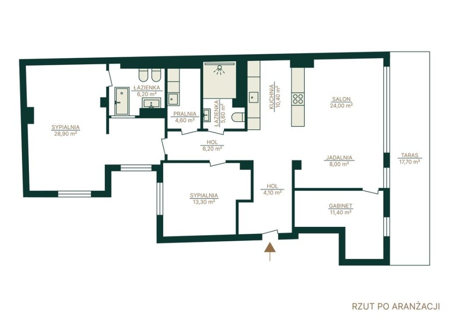 Warszawa, Śródmieście, Poznańska, Kamienica | 123 m2 | 3 pokoje | Taras 18 m2